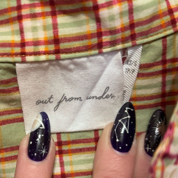 Urban Outfitters Out From Under Mixed Plaid Button Down Shirt - Picture 5 of 8